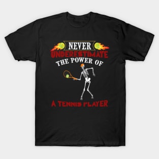 Never underestimate the power of a skeleton tennis player - kenin tennis player T-shirt T-Shirt